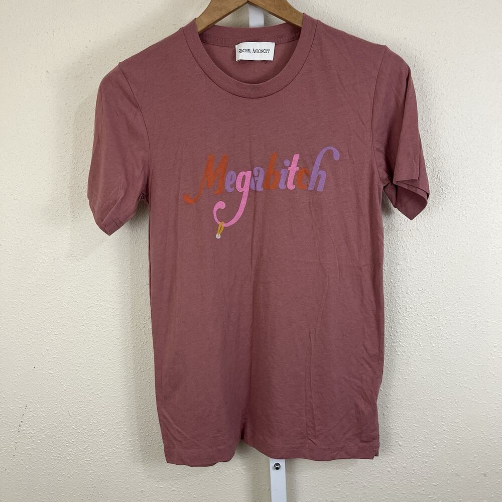 Rachel Antonoff Megabitch Graphic Short Sleeve Tee Womens XS